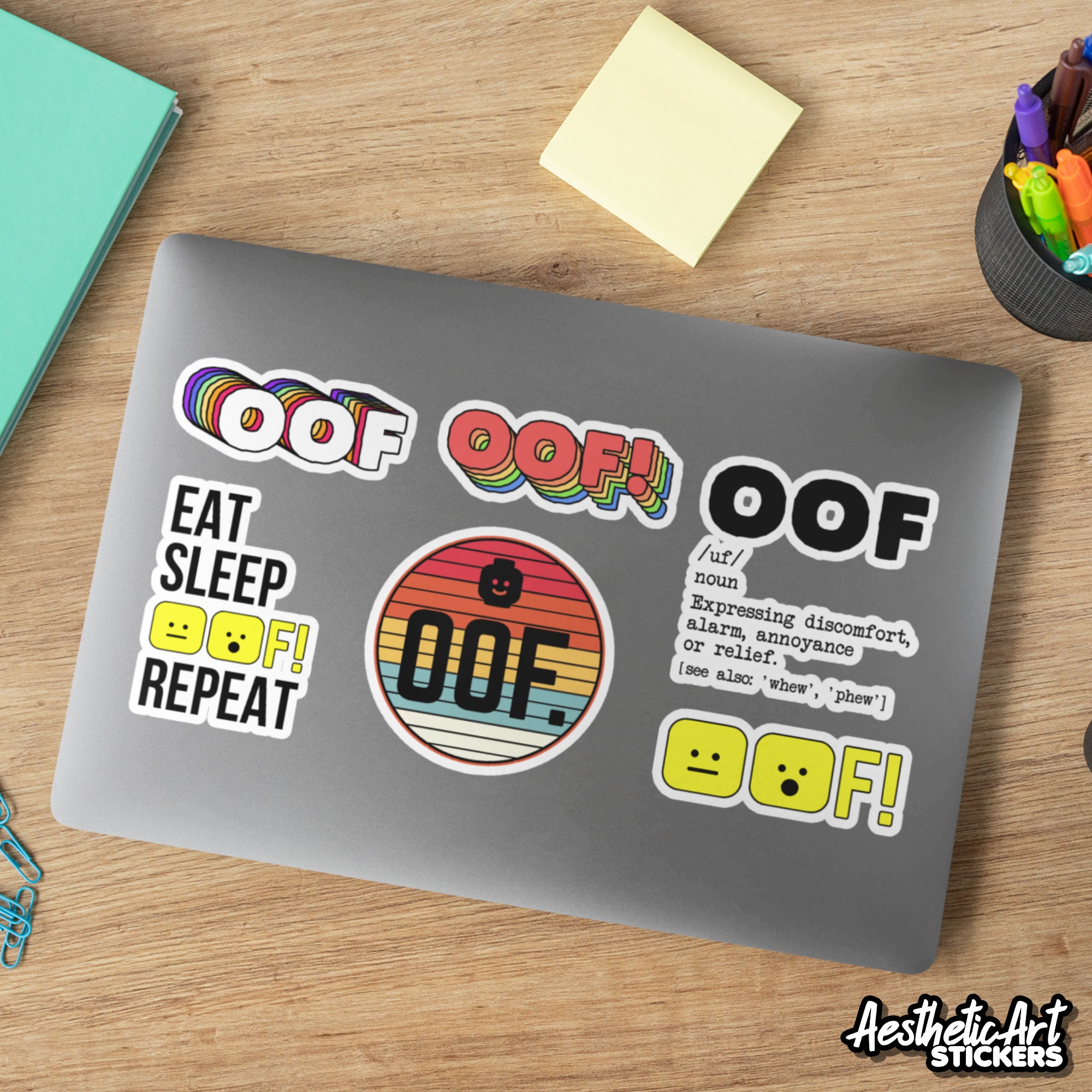 Roblox Oof Gamer Meme Stickers Funny Gaming Decal Video Game Etsy - funny decals roblox