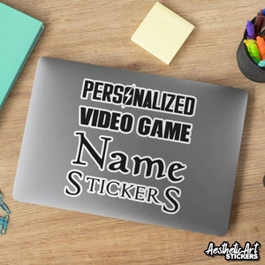 Personalisierte Name Videospiel Aufkleber Benutzerdefinierte Gamer Vinyl Aufkleber Etiketten