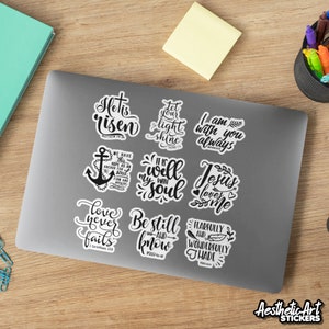 Vinyl Bibelvers Christliche Aufkleber Sprüche Jesus Schrift Glossy Aufkleber Etiketten