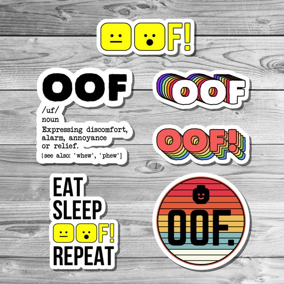 Roblox Oof Meme Stickers Glossy Video Game Vinyl Decal For Etsy - roblox number 1 decal