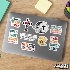 Énonciations chrétiennes d'autocollant, verset biblique de Jésus-Christ, décalcomanies en vinyle Faith Pray