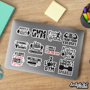 Gym Workout Sticker Dictons, Exercice Lifting Fitness Citations Vinyle Décalcomanies