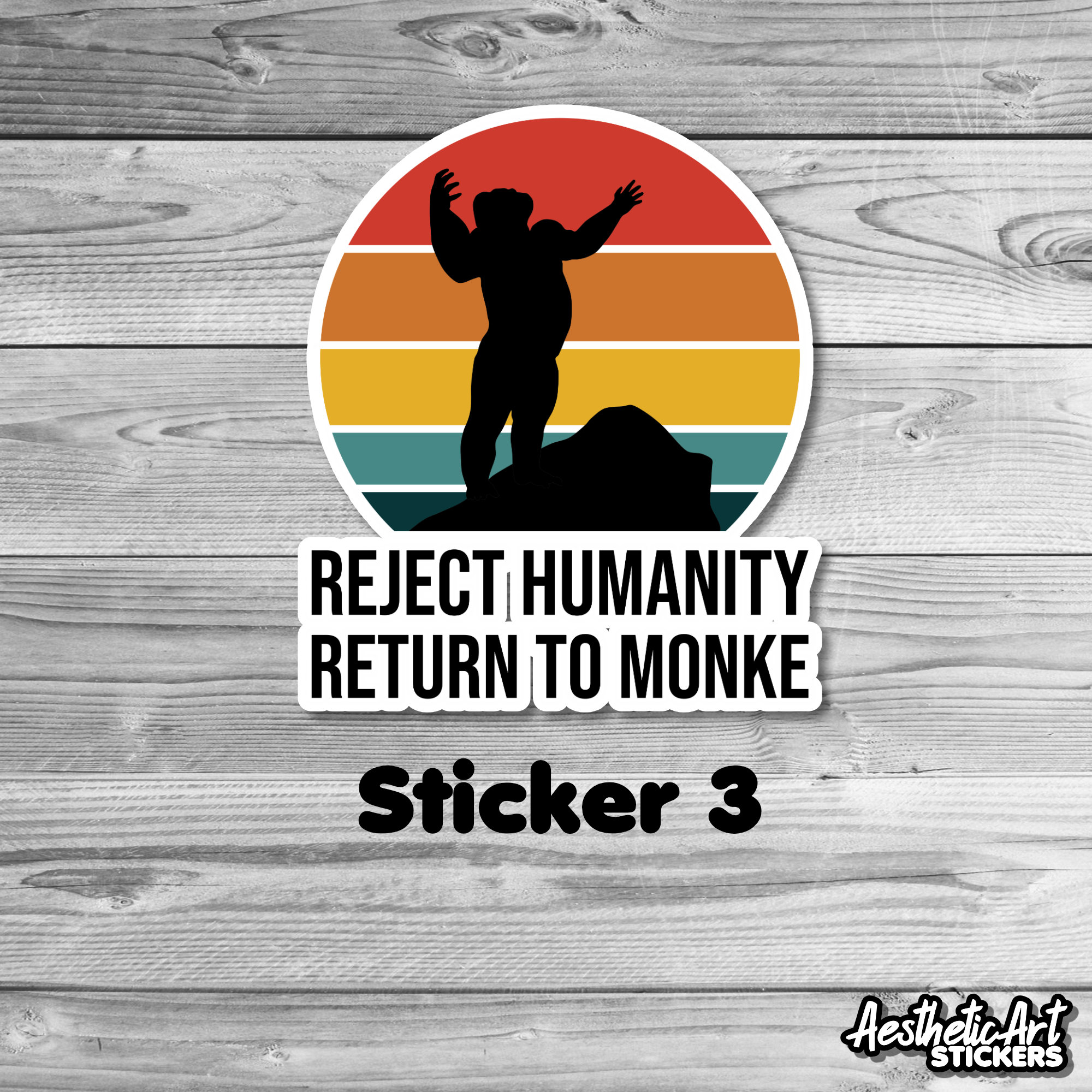 Reject Humanity Return to Monke Evolution Funny Chimp Meme - Reject  Humanity - Pin