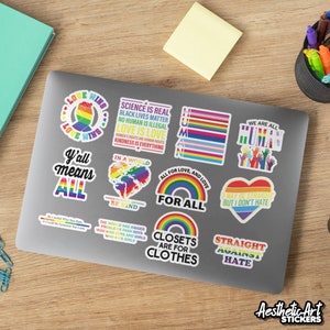 Gay Pride Stickers Rainbow LGBT Straight Ally Vinyl Decal Labels
