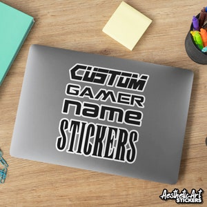 Gamer Personalisierter Name Videospiel Sticker Gaming Personalisierte Vinyl Aufkleber Etiketten