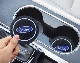 Car Coaster Water Cup Bottle Holder Mat Anti-Slip Pad for Ford 2pcs