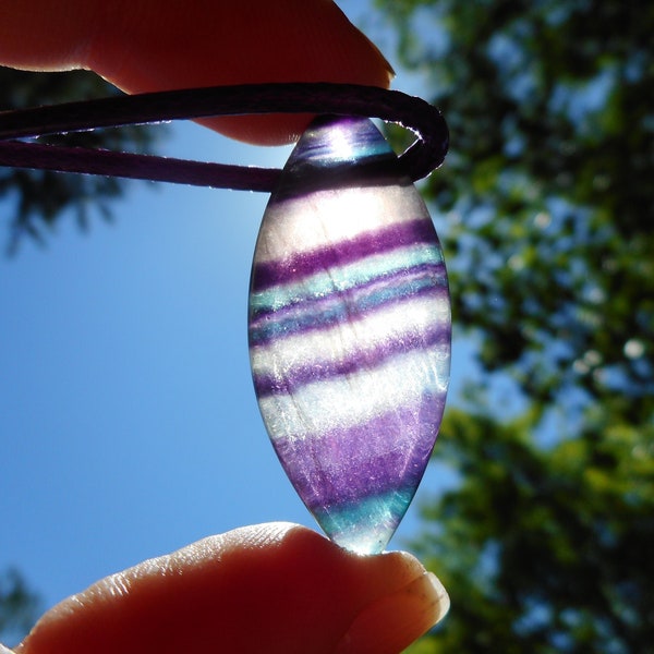 magnifique collier de fluorite arc-en-ciel naturelle, pierre au choix