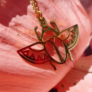 &quot;le scarabée d&#39;or&quot; necklace, golden stainless steel