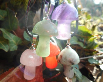 crystal mushroom necklace