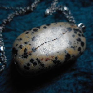 fine stone pendant necklace of your choice, landscape jasper, Dalmatian jasper, rock crystal image 5