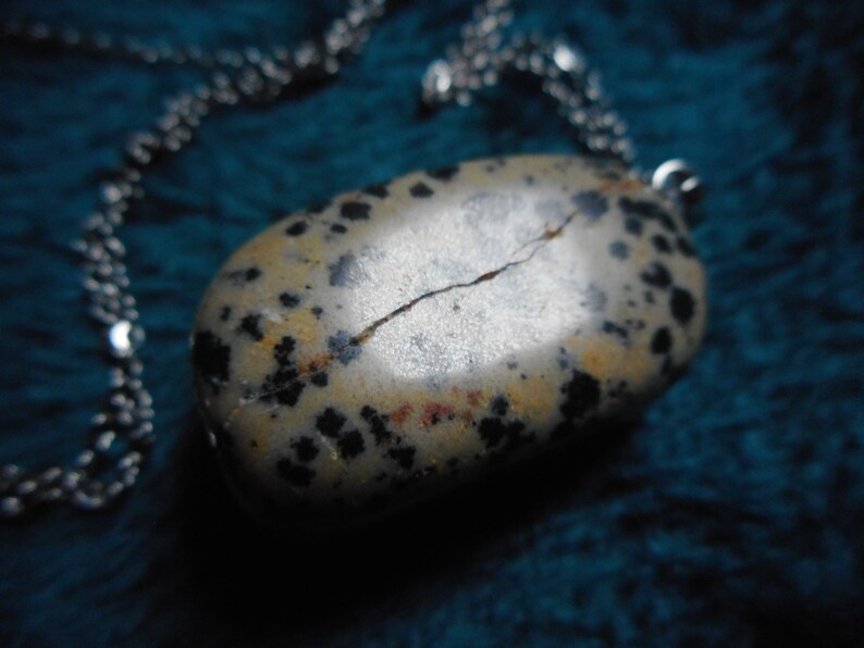 fine stone pendant necklace of your choice, landscape jasper, Dalmatian jasper, rock crystal image 5