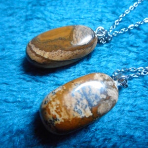 fine stone pendant necklace of your choice, landscape jasper, Dalmatian jasper, rock crystal image 4