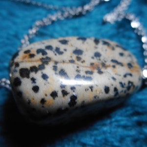 fine stone pendant necklace of your choice, landscape jasper, Dalmatian jasper, rock crystal image 6