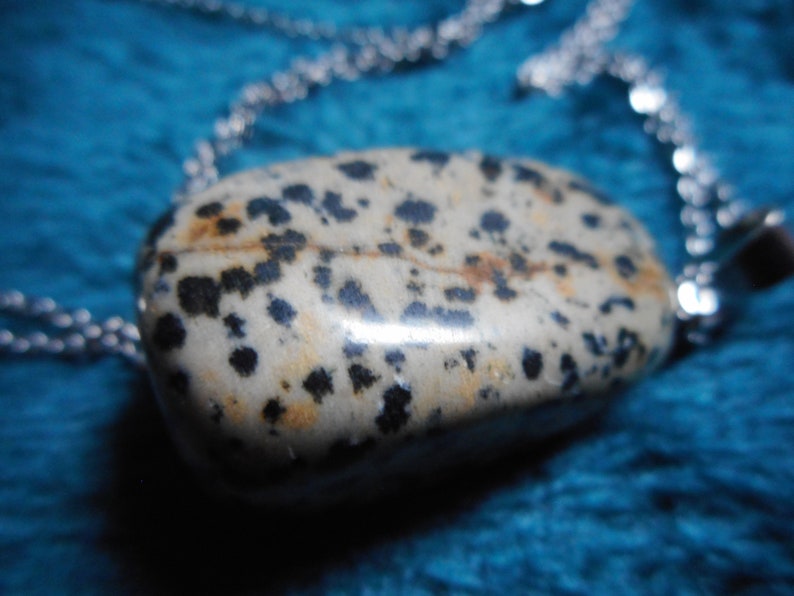 fine stone pendant necklace of your choice, landscape jasper, Dalmatian jasper, rock crystal image 6