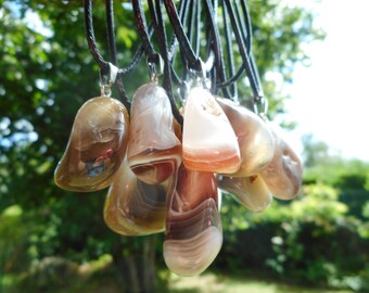 natural rolled agate pendant collar to choose from (selection 1)