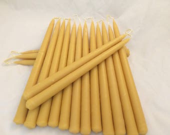 Pure dipped beeswax candle tapers (pair)