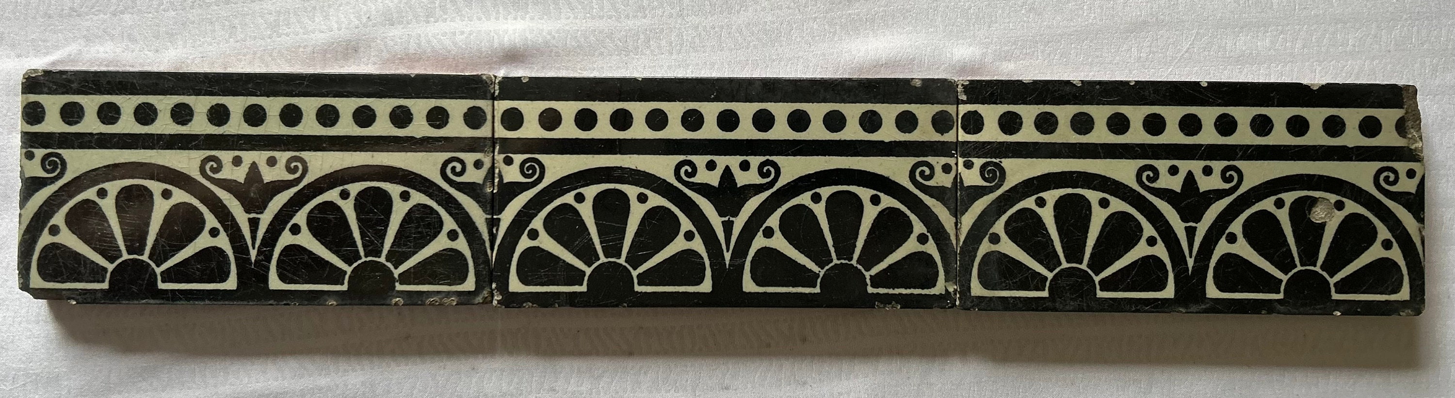 Lot of 3 Minton Hollins &Co Patent Tile Works Antique Decorative Encaustic Tiles