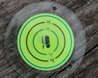 Très grande bride acrylique circulaire (liquide vert) avec marquage degré - Surface niveau, boîte-cadeau