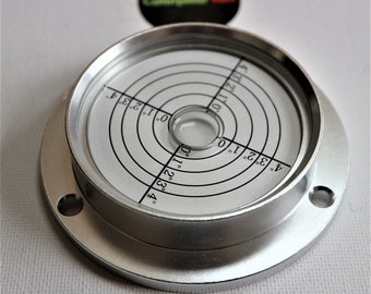 90mm Flanged Metal Circular Angle Spirit Bubble Degree Level Degree Marking Clear or Green
