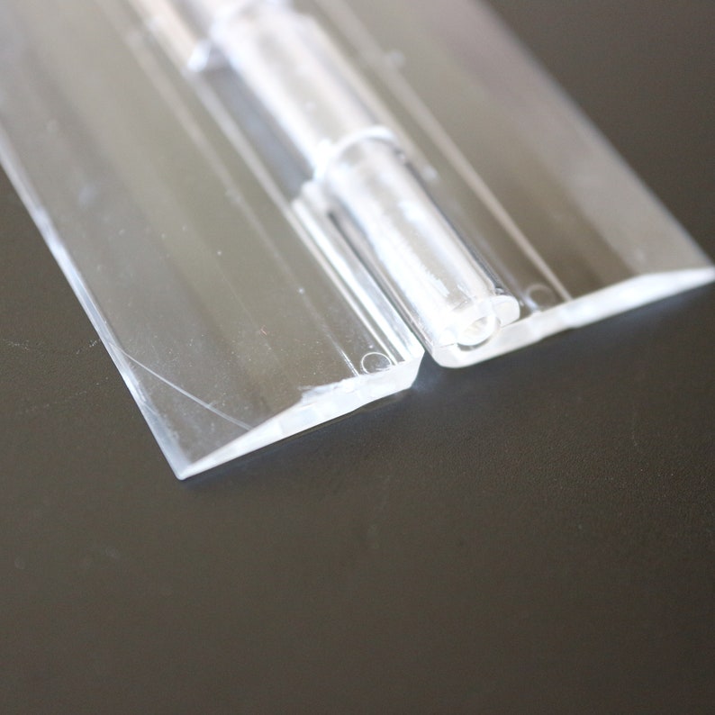 Clear Acrylic Plastic Piano Continuous Hinges Hinge 100mm, 200mm & 300mm image 6