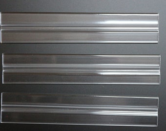 4 Charnières Flexibles Profil Bas 500x40mm - Transparent - Acrylique/Polycarbonate