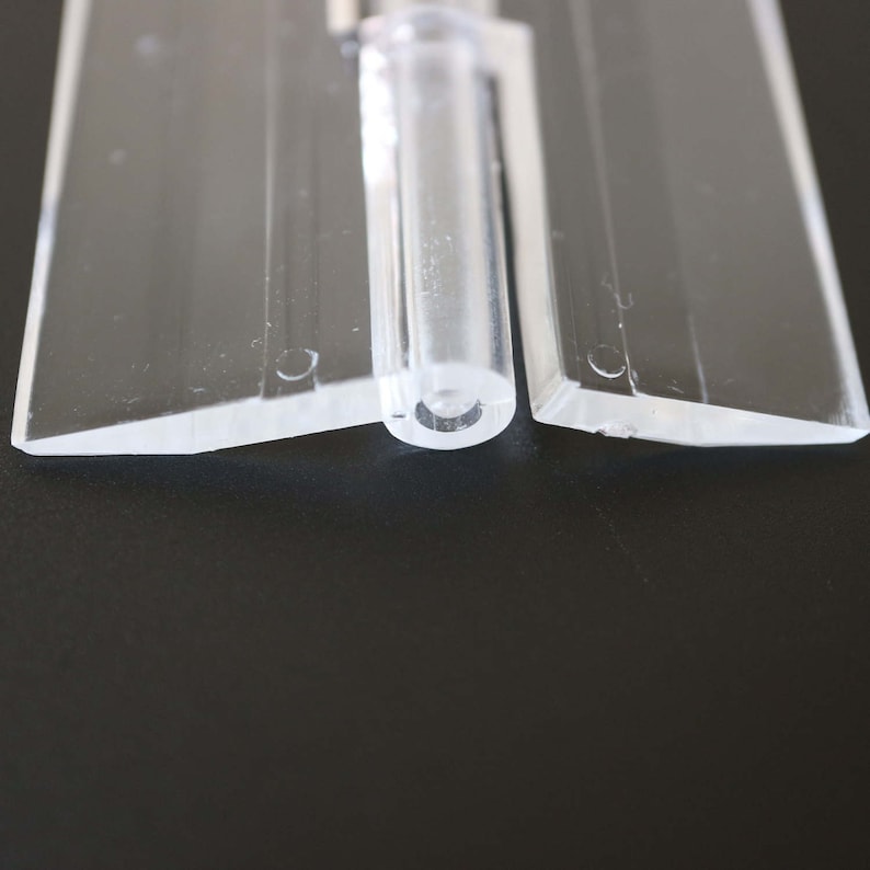 Clear Acrylic Plastic Piano Continuous Hinges Hinge 100mm, 200mm & 300mm image 2