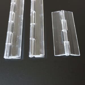 Clear Acrylic Plastic Piano Continuous Hinges Hinge 100mm, 200mm & 300mm image 1