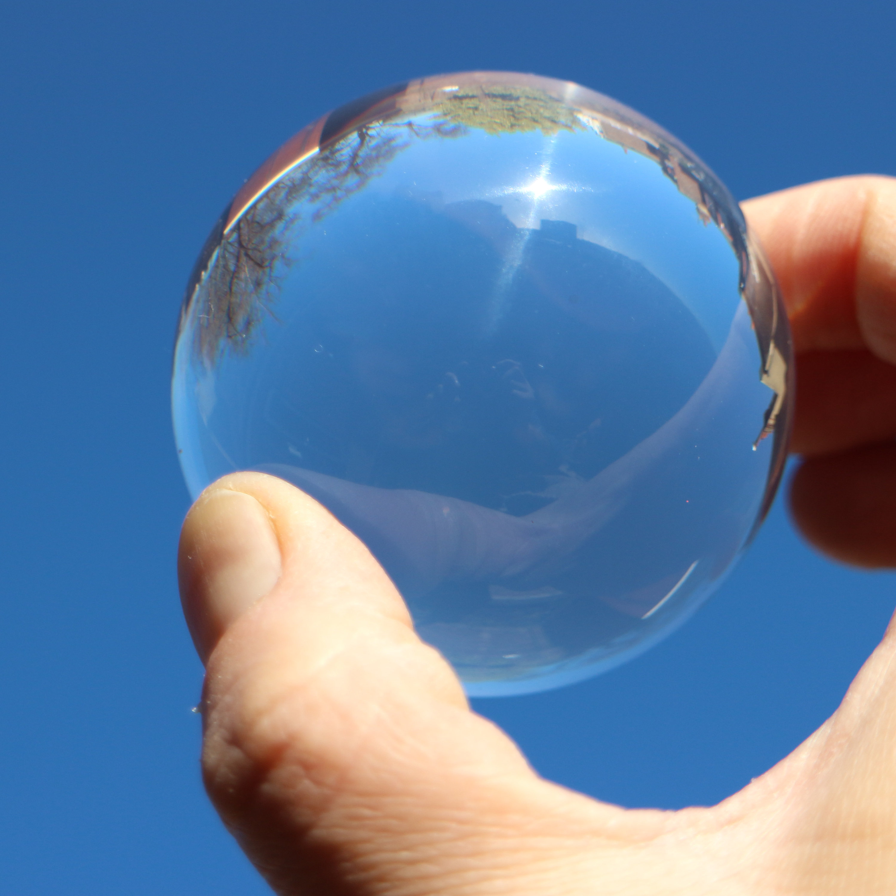 22 Clear Acrylic Sphere with Hole (Seamless)