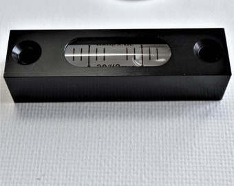 Metal Precisión Nivel Vial de Vidrio, Nivel de Burbuja Espíritu, Preciso, 58mm - Líquido Claro - Base Negra