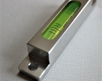 Vial de vidrio de nivel de precisión de metal, nivel de burbuja espiritual, preciso, 79 mm - líquido verde