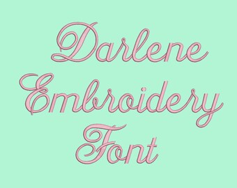 Darlene embroidery fonts 5 Size Font Machine Embroidery Font Instant Download 8 Formats Embroidery Pattern