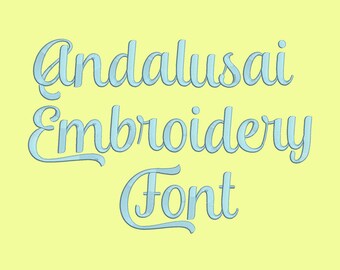 Andalusia embroidery font 5 Size Font Machine Embroidery Font Instant Download 8 Formats Embroidery Pattern