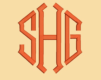 Point Monogram 7 Size Font Machine Embroidery Font Instant Download 8 Formats Embroidery Pattern