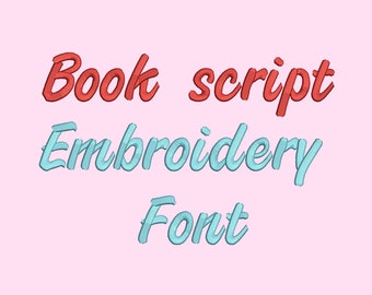 Book script embroidery fonts 4 Size Font Machine Embroidery Font Instant Download 8 Formats Embroidery Pattern