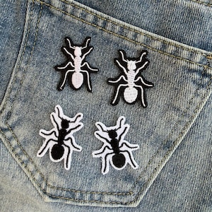 2 Pcs Tiny ant  Iron on patch  - Easy DIY Fix or Style Upgrade -Embroidery Patch for Clothes, Backpacks, Denim