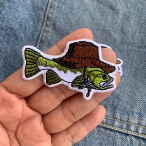 PATCH Bass Fish Iron On Patches Embroidered Applique