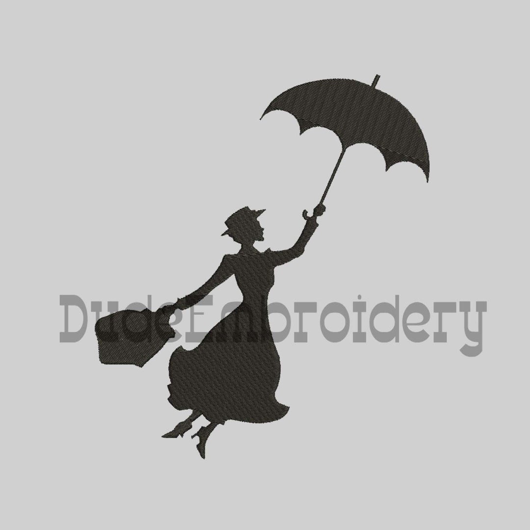 Mary Poppins Silhouette Embroidery Designs 7 Size Design Instant ...