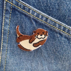 PATCH Cute Otter tiny Otter Iron On Patches Embroidered Applique