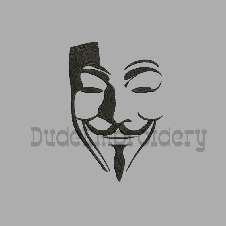 Guy Fawkes Mask Embroidery Designs 9 Size Instant Download 8 Etsy