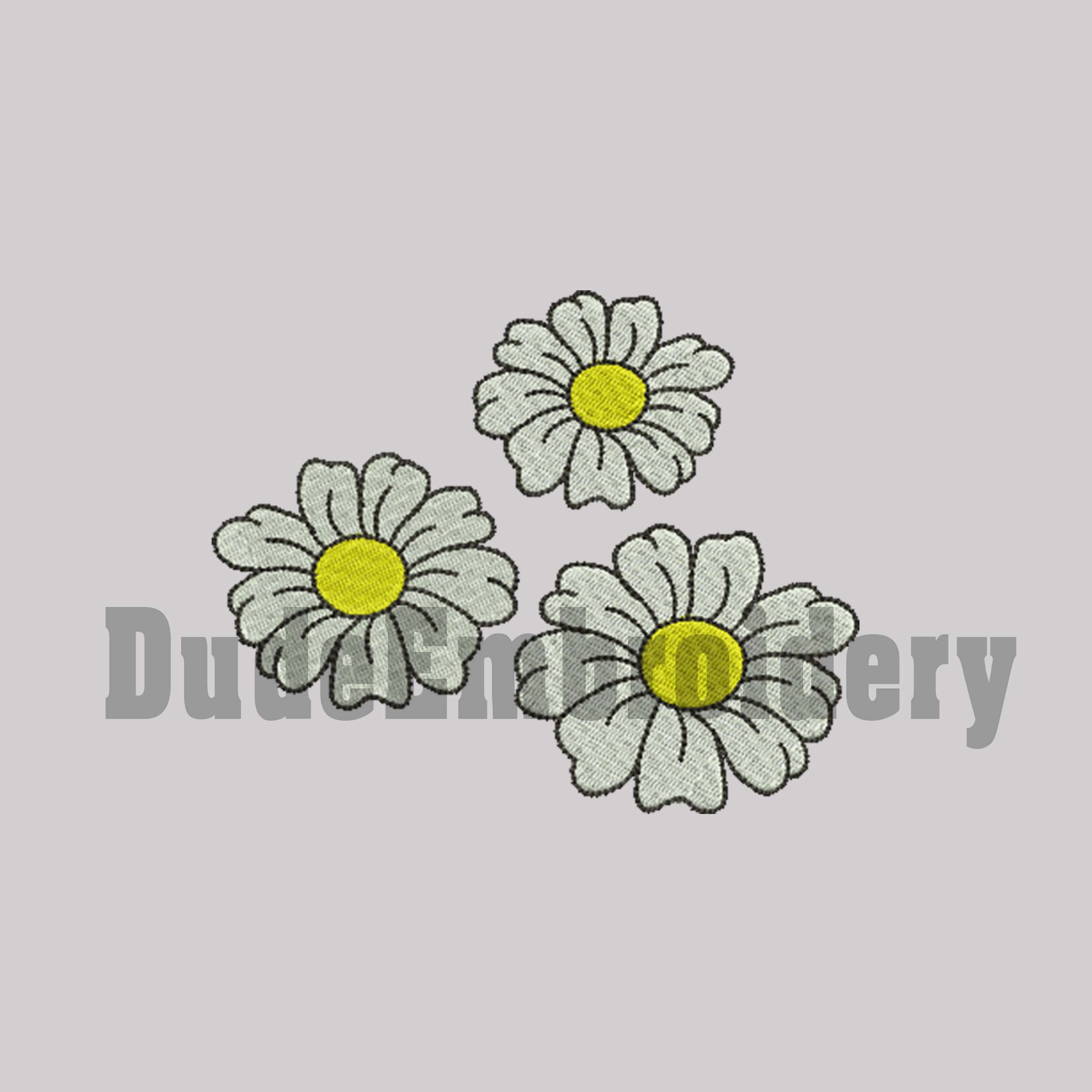 Daisy Flower Embroidery Designs 7 Size Design Instant Etsy