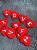 PATCH Tiny Heart Letter Iron On Patches Embroidered Applique product logo