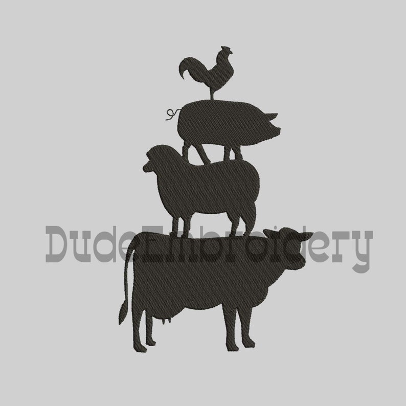 Animal Farm Silhouette Embroidery Designs 6 Size Design | Etsy