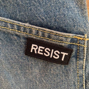 RESIST Iron On Patches Embroidered Applique