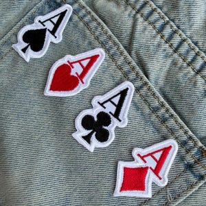 Ace Card Iron On Patches for Jackets, Embroidered Patch, Patches for Backpacks, Cute Badges, DIY Craft Gift
