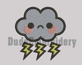 Lindo nube bordado diseños 6 tamaño diseño instantánea descargar 8 formatos de la máquina bordado patrón