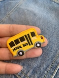 Mini School Bus Iron On Patches Embroidered Applique product logo