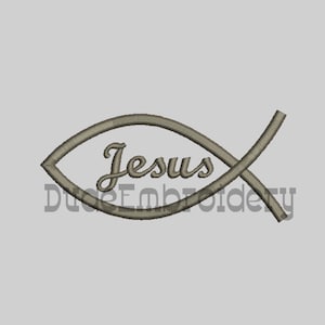 Jesus fish embroidery designs 7 Size Instant Download 8 Formats machine embroidery pattern