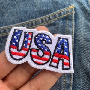 PATCH USA Flag Iron On Patches Embroidered Applique