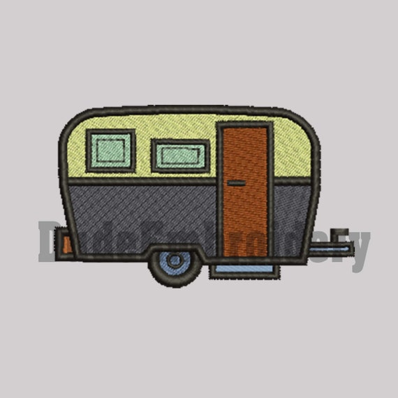 Camper Embroidery Designs 5 Size Design Instant Download 8 Etsy