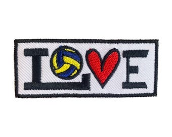 Pallavolo, Love Sport, toppe termoadesive ricamate